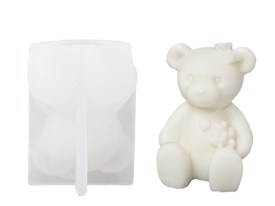 Molde silicona osito con corazones 